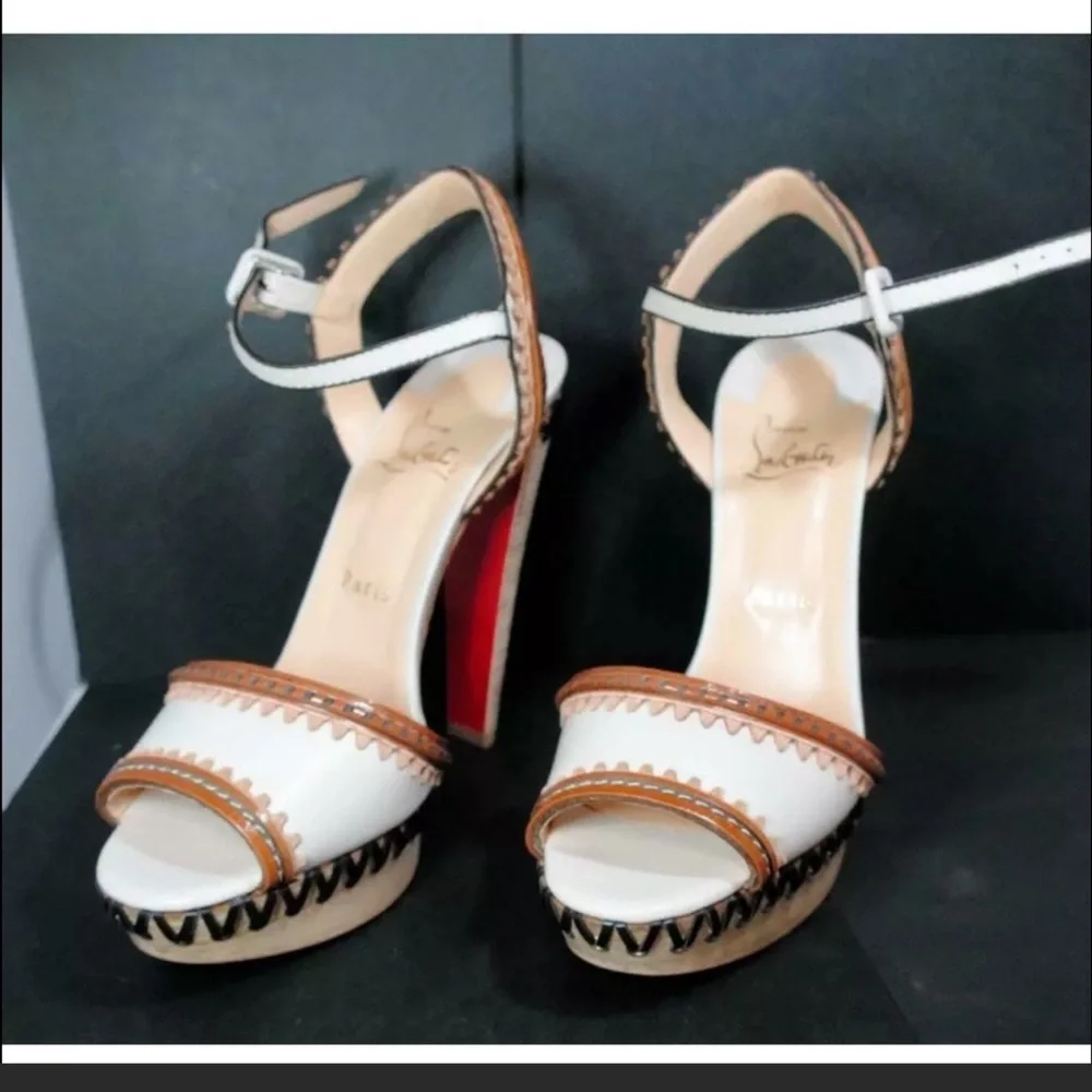 🤍Christian Louboutin Trepi High 140 Noisette Sandals🤍 - Picture 1 of 6